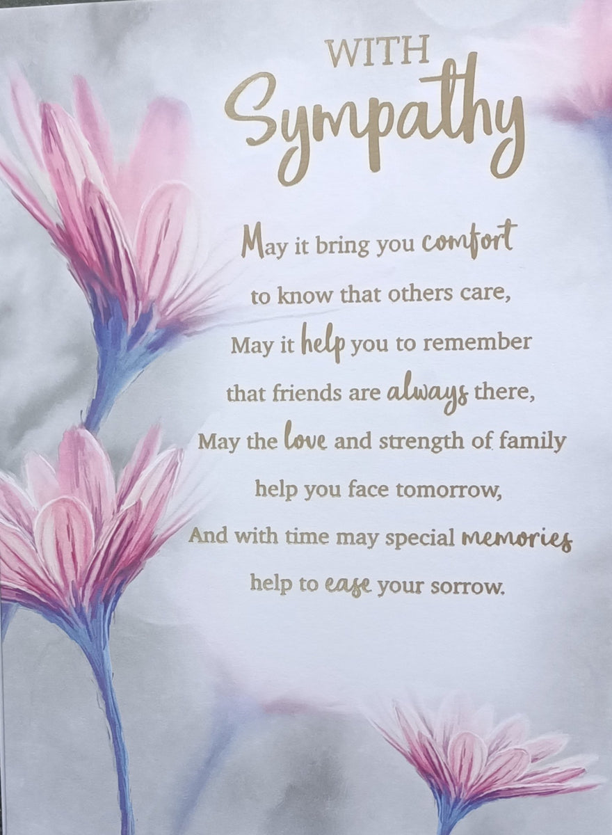 Sympathy Pink flowers – Cards Delights