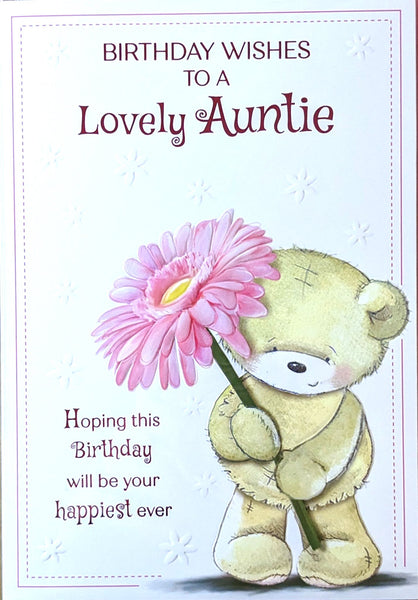 Auntie Birthday - Cute Pink Flower Lovely