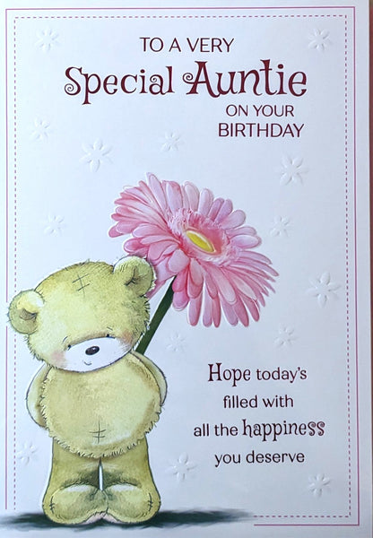 Auntie Birthday - Cute Pink Flower Special