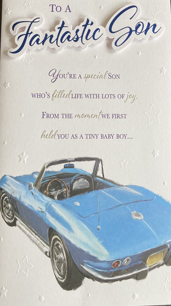 Son Birthday - Large 8 page Words Car