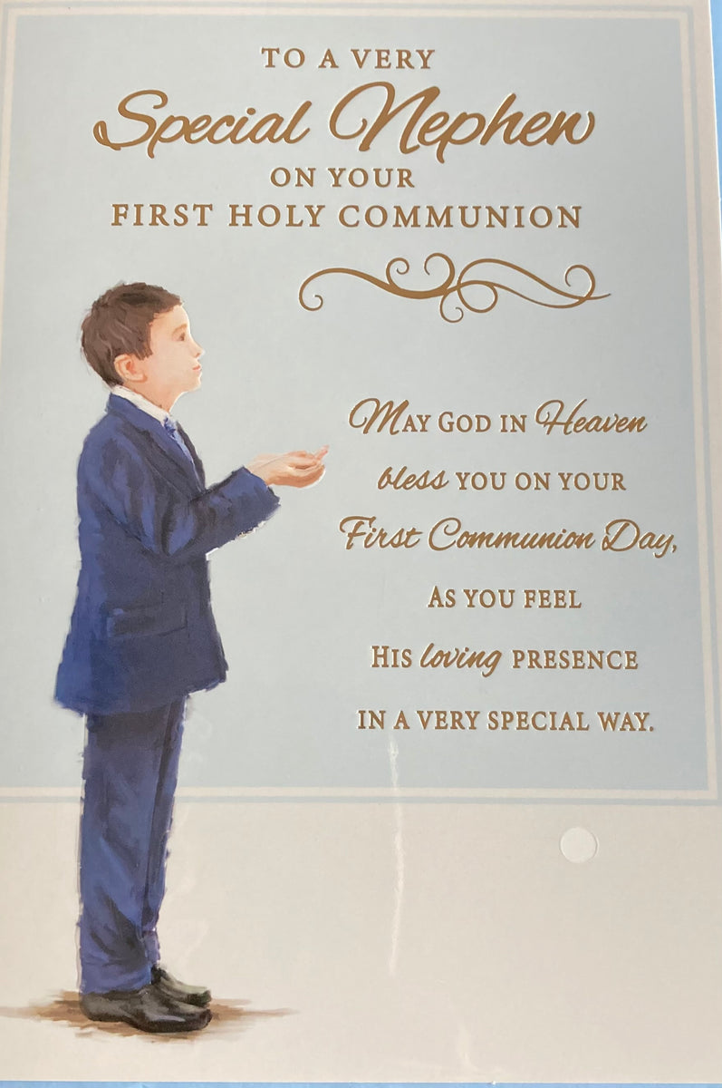 1st Communion Cards For Girls Communion Card Boy Laminated Leaflet - Saint  Anthony Stores - Communion First Holy Communion Card Boys Blue With Prayer  Leaflet Free, image size:797x1200