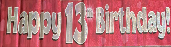 13 pink banner