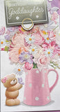Goddaughter Birthday - Slim Cute Bear And Vase