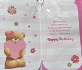Daughter Birthday - Slim Cute Bear And Envelope