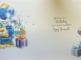 Open Male Birthday - Traditional Cake, Balloons & Presents