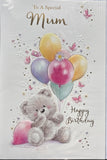 Mum Birthday - Cute Bear And Balloons