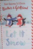 Brother & Girlfriend Christmas - Traditional Couple In Window