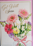 Get Well Soon - Flowers In Glass Vase