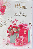 Mum Birthday - Traditional Pink FlowersAnd Gift Box