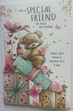 Friend Birthday - Cute Bear Sitting On Presents