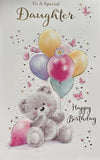 Daughter Birthday - Cute Bear And Balloons