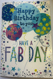 Open Male Birthday - Modern Blue Balloons