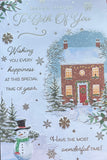 To Both Of You Christmas - Traditional House And snowman