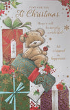 Open Christmas - Cute Bear And Gift Boxes