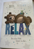 Open Male Birthday - Cute Bear Relaxing