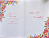 Mum Birthday - Large 8 Page Flowers Heart