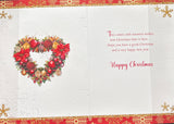 Two Special People Christmas - Traditional Wreath And Red And Gold Stockings