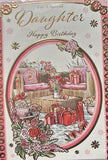 Daughter Birthday - Traditional Garden Scene Peach