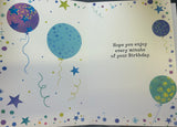 Open Male Birthday - Modern Blue Balloons