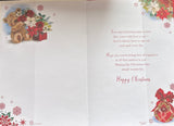 Open Christmas - Cute Bear And Bouquet