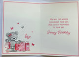 Open Female Birthday - Cute Shopping Bear On Left