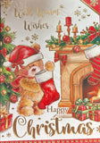 Open Christmas - Cute Bear And Stocking