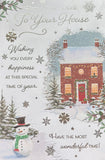 From Our House To Your House Christmas - Traditional House And Snowman