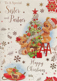 Sister & Partner Christmas - Cute Bears and tree