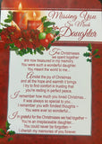 Missing You Daughter Christmas Grave Card