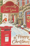 Open Christmas - Traditional Robin On Left