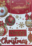 Granddaughter Christmas - Traditional Red And Silver Baubles