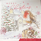 Box Of 10 Christmas Cards - Robin