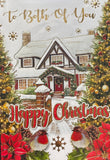 To Both Of You Christmas - Traditional House Scene Two Trees