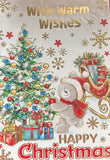 Open Christmas - Cute Bear And Sleigh