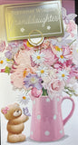 Granddaughter Birthday - Slim Cute Flowers in Vase