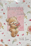 Daughter Birthday - Large Bear And Flowers