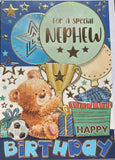 Nephew Birthday - Cute Bear Dark Blue Trophy