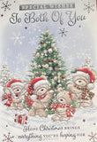 To Both Of You Christmas - Cute Bears And Tree