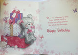 Friend Birthday - Cute Bear Sitting On Pink Presents