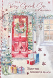 Son Christmas - Large Red Door And Wreath