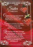 Sister Christmas Grave Card Red