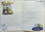 Dad Birthday - Traditional Blue Car And Presents