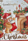 Granddaughter Christmas - Cute Bear With Stocking