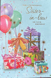 Sister In Law Birthday - Blue Gift Boxes And Balloons