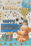 Nephew Birthday - Cute Bear Pale Blue Trophy
