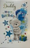 Daddy Birthday - Cute Bear Holding Envelope With Balloons