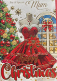 Mum Christmas - Traditional Red Dress And Window