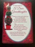 Granddaughter Christmas Grave Card