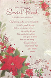 Friend Christmas - Traditional Flowers Words