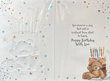 Nephew Birthday - Cute Bear And Cake
